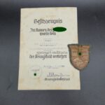 Krimschild mit Urkunde 13.(I.G.)Komp.Inf.Rgt.16 Oldenburg