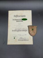 Krimschild mit Urkunde 13.(I.G.)Komp.Inf.Rgt.16 Oldenburg