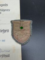 Krimschild mit Urkunde 13.(I.G.)Komp.Inf.Rgt.16 Oldenburg – Bild 2