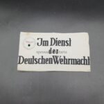 Wehrmacht, Armbinde für Zivilangehörige der Wehrmacht „Im Dienst der Deutschen Wehrmacht“, Bauleitung der Luftwaffe Schweinfurt