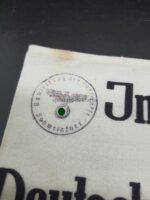 Wehrmacht, Armbinde für Zivilangehörige der Wehrmacht „Im Dienst der Deutschen Wehrmacht“, Bauleitung der Luftwaffe Schweinfurt – Bild 2