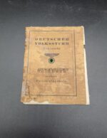 Deutscher Volkssturm Soldbuch des Walter Steinborn aus Stadtroda W.B.K. Weimar
