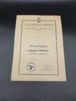 Kriegsmarine, Verleihungs-Urkunde Minensucherabzeichen für Leutnant zur See Heinz Zuber, Minensuchverbände Nord