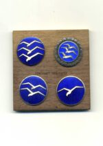 NSFK-Segelfliegerabzeichen Stufe A, B, C und Stufe C International in 935er Silber