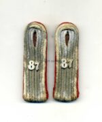Paar Schulterklappen Artillerie Leutnant, Art. Rgt. 87. Stalingrad