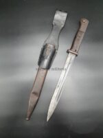 Wehrmacht Seitengewehr SG 84/98 III für K98k (nummerngleich) S/184 (Remscheider Hobelmesserfabrik, Josua Corts & Son, Remscheid) mit Seitengewehrtasche