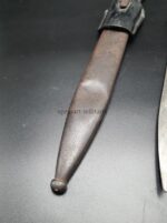 Wehrmacht Seitengewehr SG 84/98 III für K98k (nummerngleich) S/184 (Remscheider Hobelmesserfabrik, Josua Corts & Son, Remscheid) mit Seitengewehrtasche – Bild 4