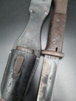 Wehrmacht Seitengewehr SG 84/98 III für K98k (nummerngleich) S/184 (Remscheider Hobelmesserfabrik, Josua Corts & Son, Remscheid) mit Seitengewehrtasche – Bild 3