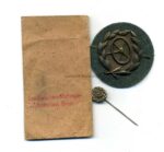 Kraftfahrbewährungsabzeichen in Bronze mit Tüte und Miniatur