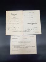 Wehrmacht Heer, 2x Urkunden & Heimkehrerdokument (Aspertsham), Verwundetenabzeichen in Schwarz & Infanterie-Sturmabzeichen in Silber, Gefreiter Josef Seonbuchner, 13./Infanterie Regiment 61, (7.Infanterie-Division) Wjasma, Moskau
