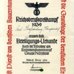 Beteiligungs-Urkunde Reichsberufswettkampf 1939 Gruppe Nährstand Straßenburg