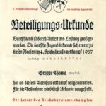 Beteiligungsurkunde Reichsberufswettkampf 1937 Hetwig Schotthöfer