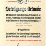 Beteiligungsurkunde Reichsberufswettkampf 1937 Jgn. Ruth Christmann
