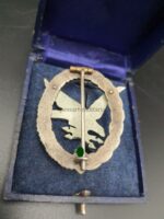 Fliegerschützenabzeichen der Luftwaffe mit Blitzbündel, Hst. Jmme & Sohn Berlin, im Etui – Bild 3