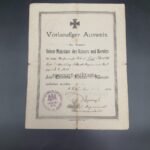 1.Weltkrieg, Vorläufiger Ausweis Eisernes Kreuz 2.Klasse 1914 des Waffenmeisters Kurt Herold, Stab Ⅰ.Abteilung Feldartillerie-Regiment Nr.4