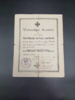1.Weltkrieg, Vorläufiger Ausweis Eisernes Kreuz 2.Klasse 1914 des Waffenmeisters Kurt Herold, Stab Ⅰ.Abteilung Feldartillerie-Regiment Nr.4