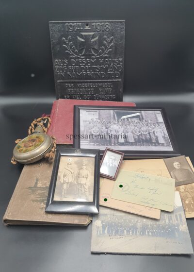 1.Weltkrieg, Nachlass Vizefeldwebel Friedrich Pamp mit Reservistenflasche und Wandtafel gefallen bei Dünaburg (Daugavpils, Lettland)