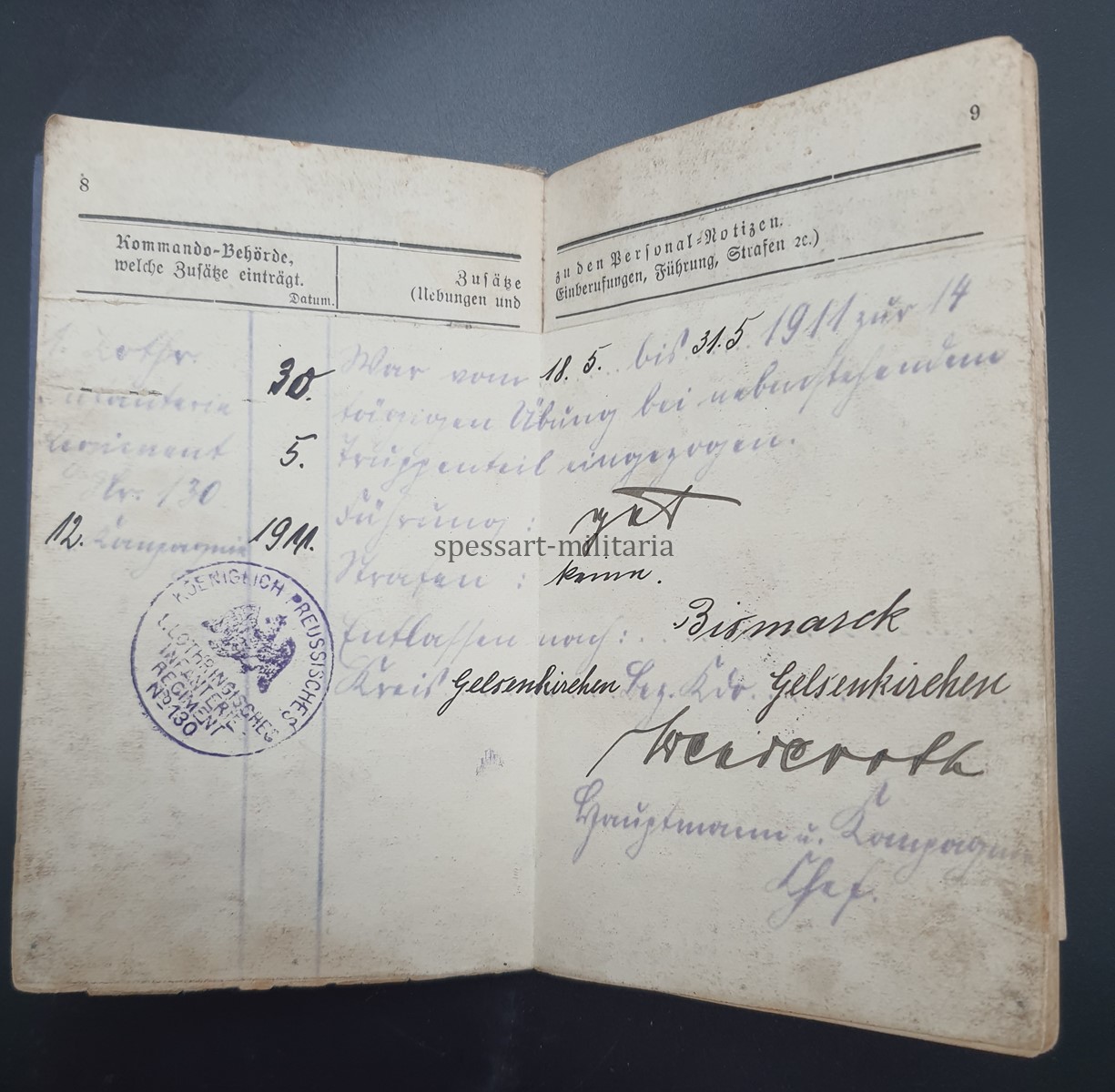 Waffen-SS Soldbuch des SS-Untersturmführers Armin Barmeier aus Wattenscheid, 17.SS-Panzergrenadier-Division "Götz von Berlichingen" Regiment 38