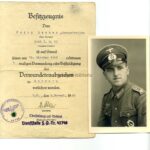 Urkunde Verwundetenabzeichen Schwarz Stab.Inf.Rgt. 65