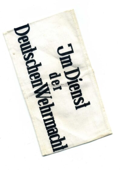 Wehrmacht, Armbinde für Zivilangehörige der Wehrmacht "Im Dienst der Deutschen Wehrmacht"