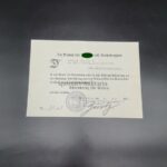 Urkunde Ehrenkreuz für Eltern, Lauterbach Hessen