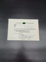 Urkunde Ehrenkreuz für Eltern, Lauterbach Hessen