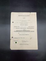 Urkunde Verwundetenabzeichen Schwarz Stab(Fernsprech). Ld.Schtz.Btl.995, Krakau