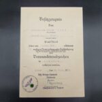 Urkunde Verwundetenabzeichen Schwarz, 9. Kompanie Infanterie-Regiment 116, 9. ID, Feldpostnummer 17457 B