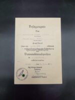 Urkunde Verwundetenabzeichen Schwarz, 9. Kompanie Infanterie-Regiment 116, 9. ID, Feldpostnummer 17457 B