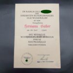 Urkunde Ostmedaille Gren.Ers.u.Ausb.Btl.355 Wetzlar, 214 ID Hanau, Norwegen