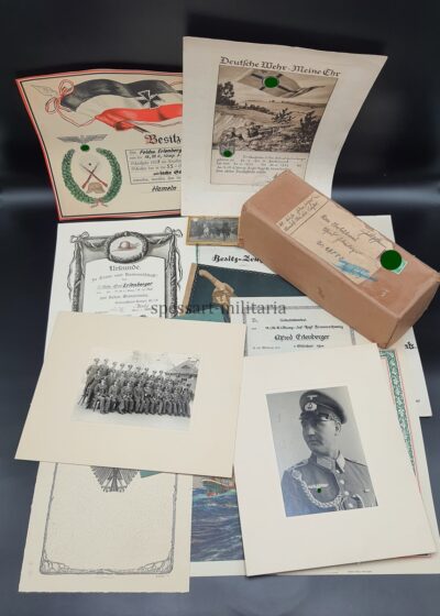 Urkunden des Oberfeldwebels Erlenberger in der 18. (M.G.) Komp. Inf. Rgt. Braunschweig (Inf, Rgt.17.) aus Wetzlar