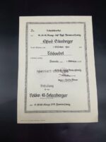 Urkunden des Oberfeldwebels Erlenberger in der 18. (M.G.) Komp. Inf. Rgt. Braunschweig (Inf, Rgt.17.) aus Wetzlar – Bild 12