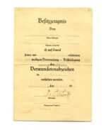 Urkunde Verwundetenabzeichen Schwarz, (Btl. Zillmer) Pionier Btl.34, Stalingrad 79.ID