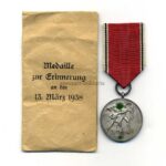 Anschlußmedaille Österreich (13. März 1938), in Verleihungstüte Hauptmünzamt Wien