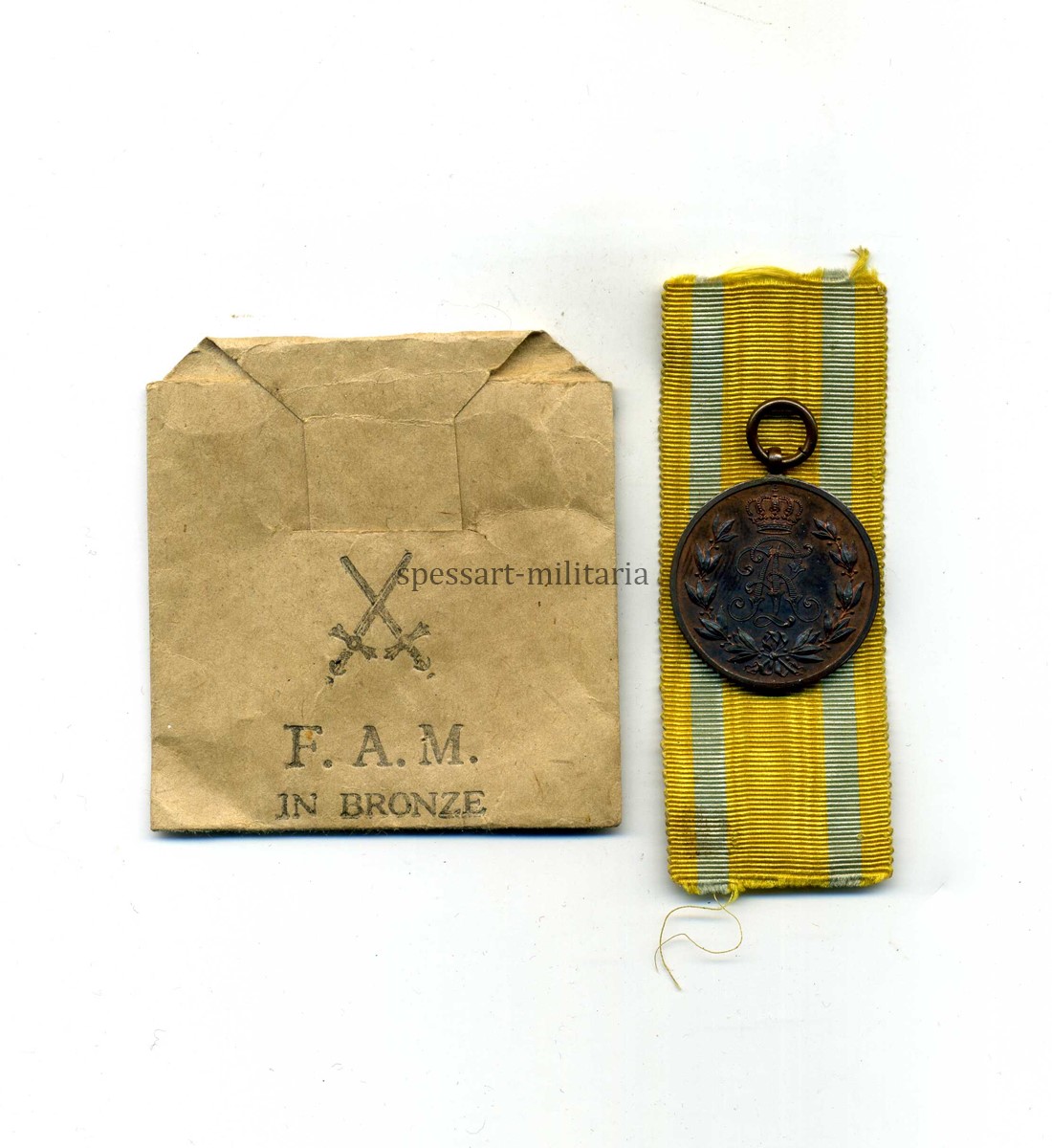 imga003 Sachsen Friedrich-August-Medaille in Bronze mit Tüte – Bild 1