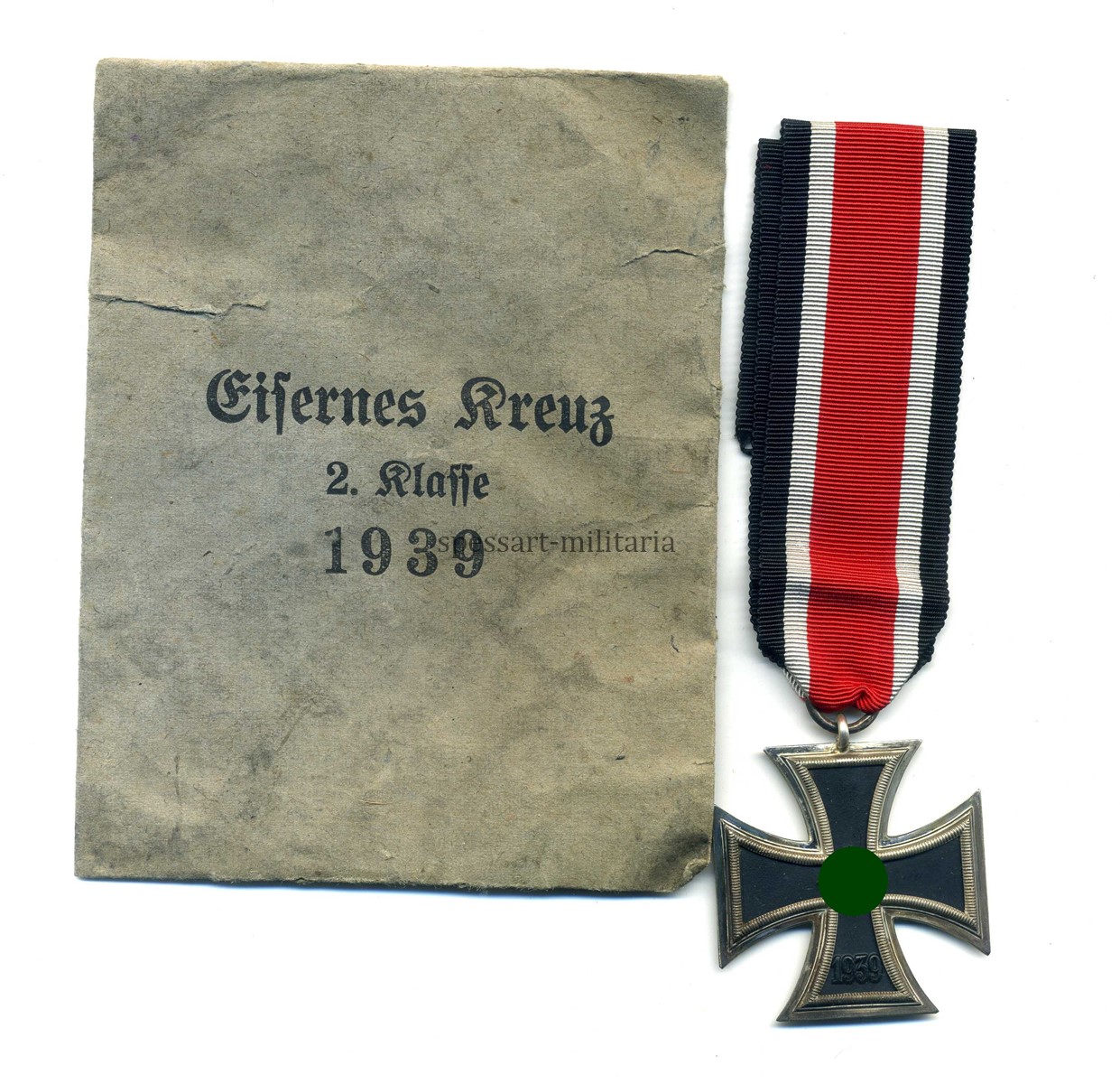 imga105 Eisernes Kreuz 2. Klasse 1939 mit Tüte, Hst.122 (J.J. Stahl Straßburg) , selten – Bild 1