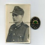 Verwundetenabzeichen Schwarz 1939 “chaotic Background” mit Trägerfoto