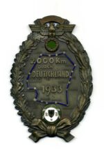 NSKK Plakette/Relief 2000km durch Deutschland 1933 (A.v.D.) DAC&KAC