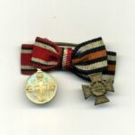 2er Miniatur Preußen Rote Kreuz Medaille 3. Klasse 1898 & Ehrenkreuz für Kriegsteilnehmer 1914