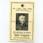 Sterbekarte Gefreiter Fegers, Inf. Regt 77