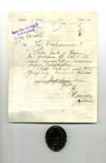Verwundetenabzeichen 1918 in Schwarz mit Besitzzeugnis und Übersendungsschreiben Eisernes Kreuz 1914 2.Klasse, 11./Bayer.Res.Inf.Regt.15 (Englwarting) – Bild 2