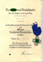 25 Jahre Treuedienste mit Urkunde