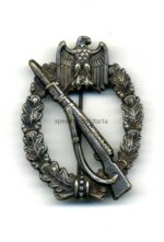 Infanterie Sturmabzeichen in Silber, entnazifiziert (Karl Wurster, Markneukirchen) Buntmetall