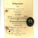 Verwundetenabzeichen schwarz mit Urkunde 13./ Inf.Rgt.16