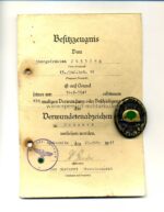 Verwundetenabzeichen schwarz mit Urkunde 13./ Inf.Rgt.16