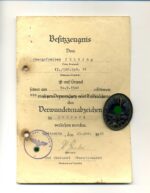 Verwundetenabzeichen schwarz mit Urkunde 13./ Inf.Rgt.16 – Bild 2