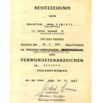 Urkunde, Unteroffizier Ludwig Konrath, Verwundetenabzeichen in Schwarz, 7./Reiter Regiment 31