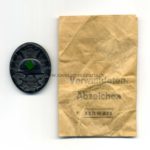 Verwundetenabzeichen 1939 in schwarz mit Verleihungstüte