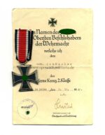Eisernes Kreuz 2. Klasse 1939 mit Urkunde 5./ Inf.Rgt.185