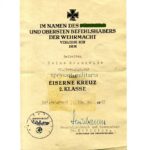 Urkunde Eisernes Kreuz 2. Klasse 1939, 13.Grenadier Regiment 253, 34. Infanterie Division